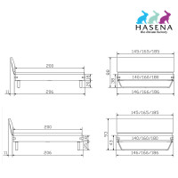 Vorschau: Hasena Lecona Bettgestell Akazie massiv Vorschau: Hasena Lecona Bettgestell Akazie massiv