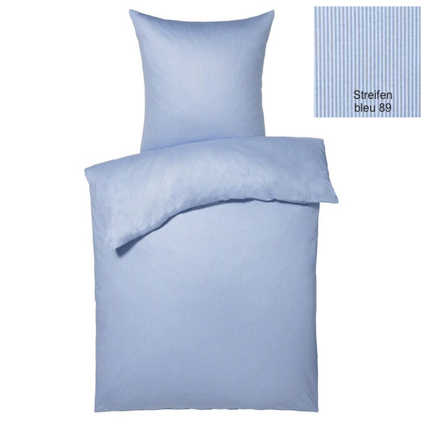 Doris Meyer Jersey Bettwaesche Streifen bleu