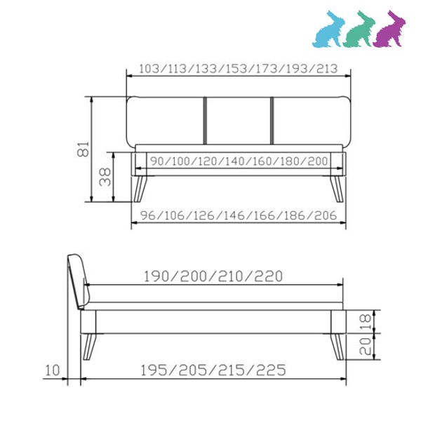 Hasena Fine-Line Syma 18 Masito Boga navy Bett