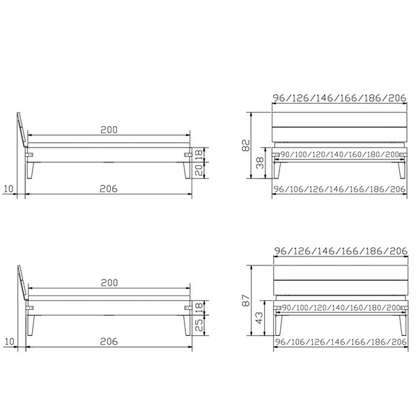 Hasena Aloa Bettgestell Akazie massiv