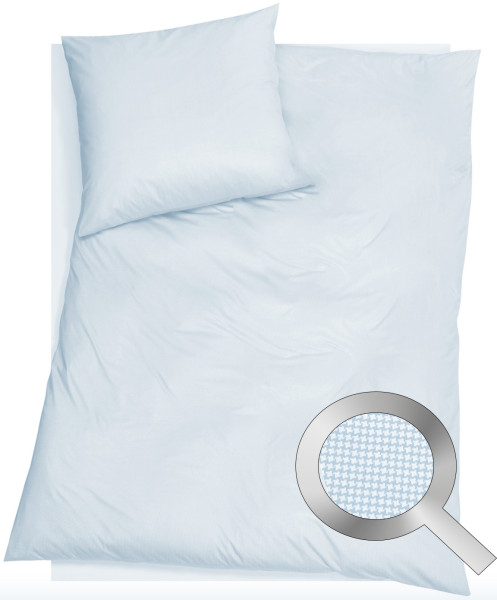 Doris Meyer Jersey Bettwaesche Hahnentritt bleu