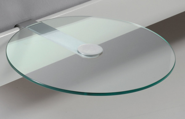 Hasena Ablo Nachttisch Glas chrom