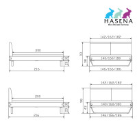 Vorschau: Hasena Ezzino Bettgestell Akazie massiv Vorschau: Hasena Ezzino Bettgestell Akazie massiv
